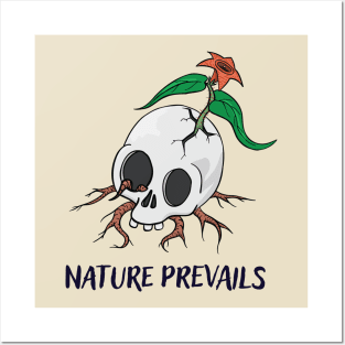 Nature Prevails Cracked Skull Posters and Art